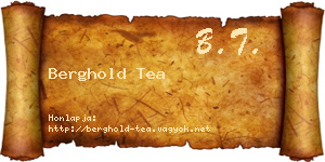 Berghold Tea névjegykártya